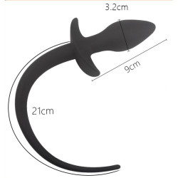 Kinky Puppy Plug Queue de chien silicone 7.5 x 3.1cm Noir